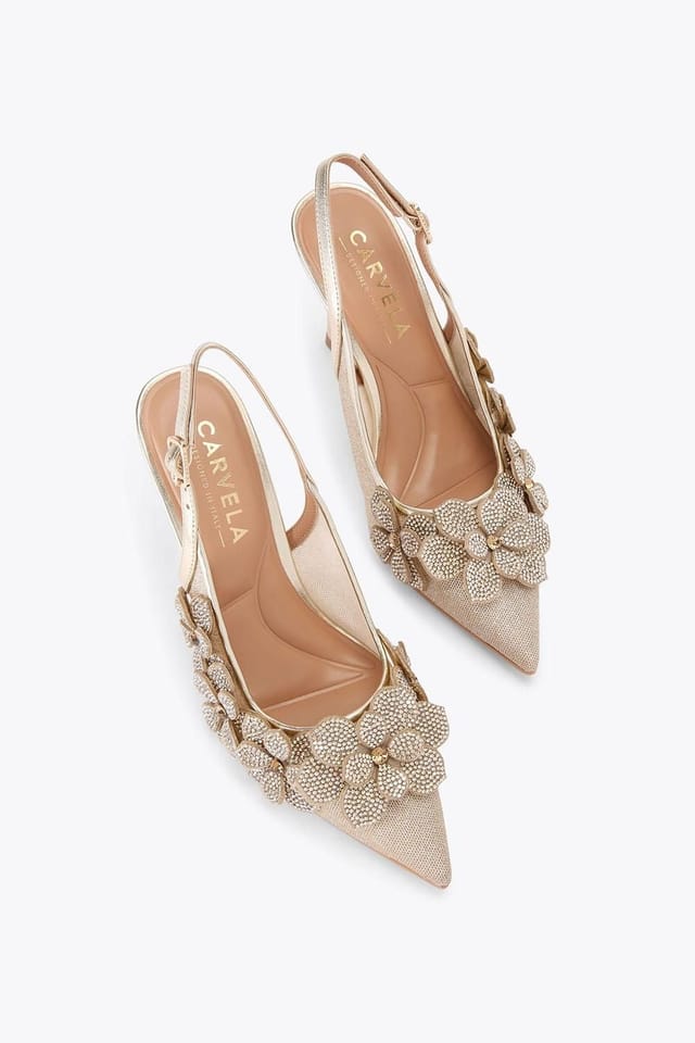 Carvela Carvela Women's 'Petalo Court' Fabric Heels in Gold - 2