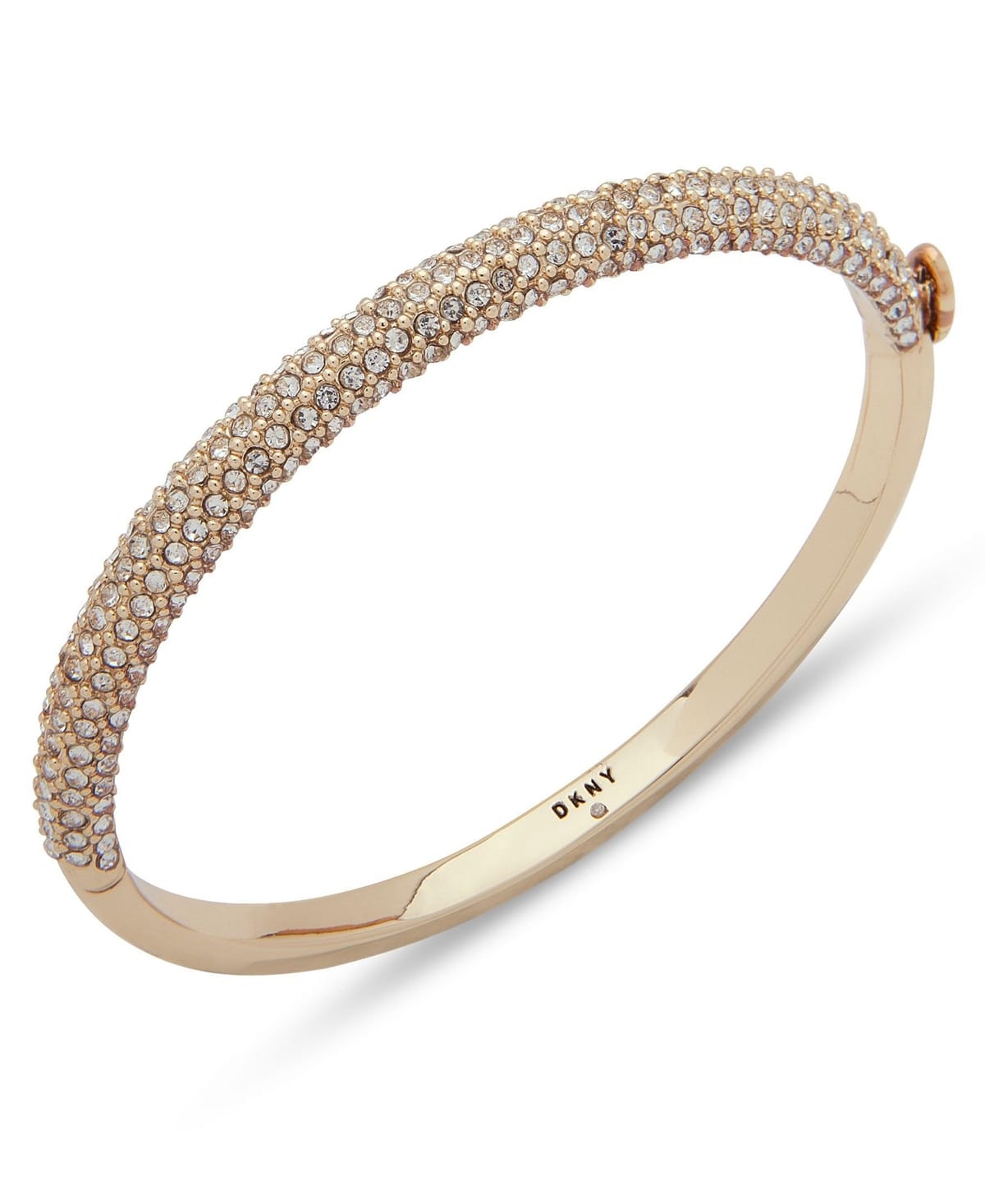 DKNY DKNY Women's Micropave Gold Bangle - Gold & Crystal - 1