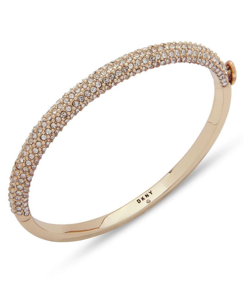DKNY DKNY Women's Micropave Gold Bangle - Gold & Crystal - 1