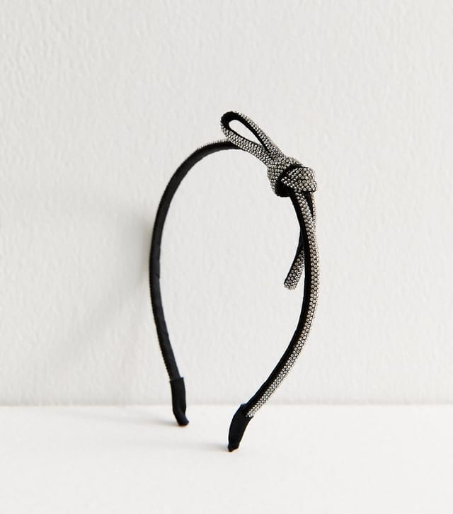 New Look Black Diamante Bow Headband New Look - 2
