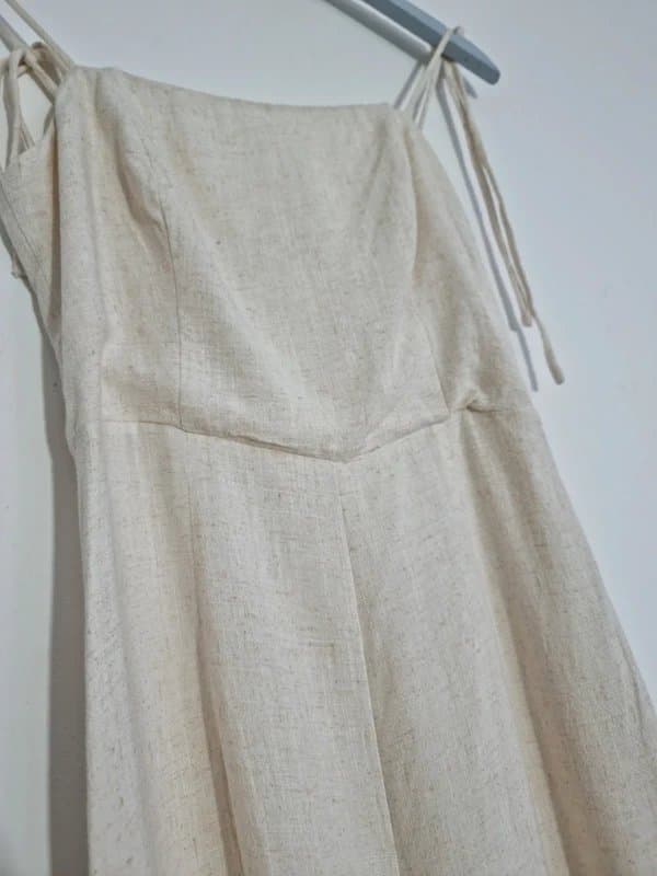 Bershka Bershka womens viscose and linen blend sleeveless jumpsuit