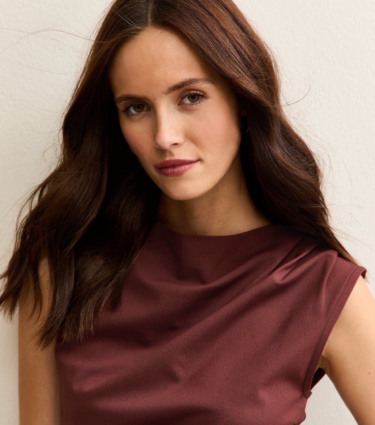 New Look Women's Brown Ruched Jersey Tank Top New Look