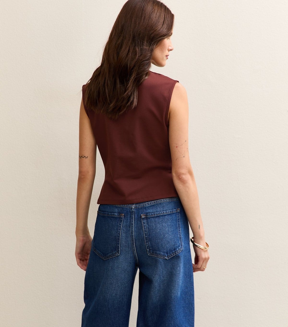 New Look Women's Brown Ruched Jersey Tank Top New Look - 4