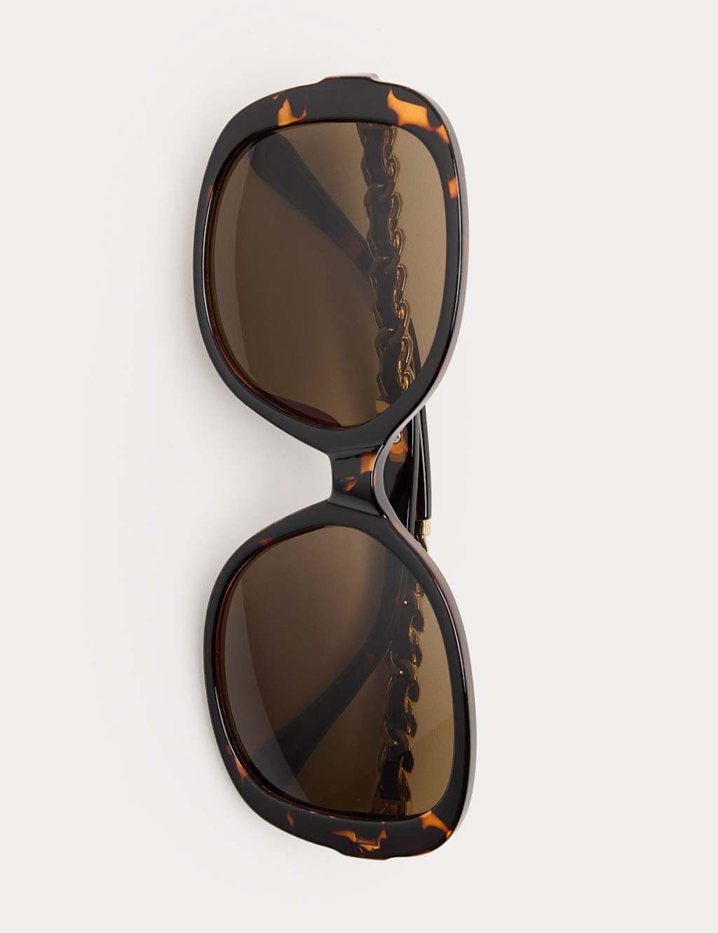 Marks & Spencer M&S Round Chain Detail Sunglasses Brown