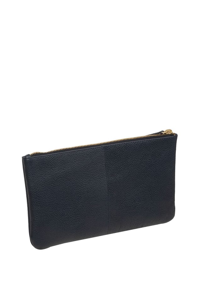 Pure Luxuries London Pure Luxuries London Women's 'Emalia' Leather Clutch Bag in Navy - 2