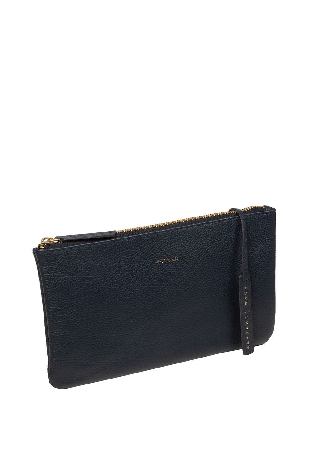 Pure Luxuries London Pure Luxuries London Women's 'Emalia' Leather Clutch Bag in Navy - 4