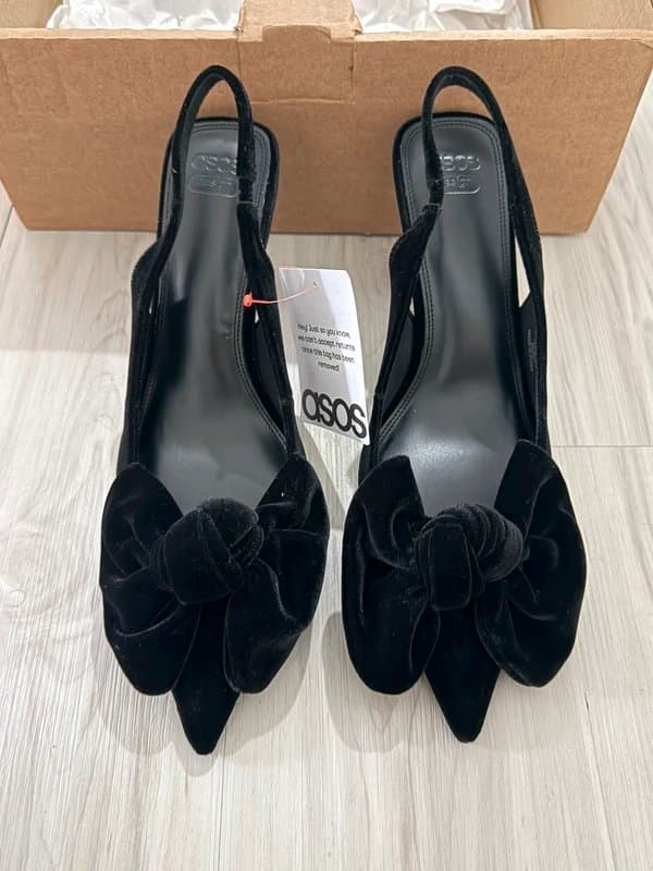 ASOS Design ASOS Saffron bow detail mid heeled shoes BNWT