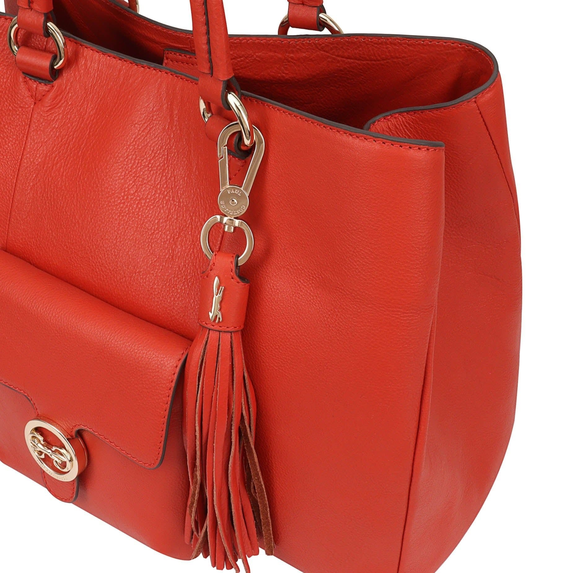 Paul Costelloe Paul Costelloe Women's Shebelle Leather Shoulder Bag in Red - 4