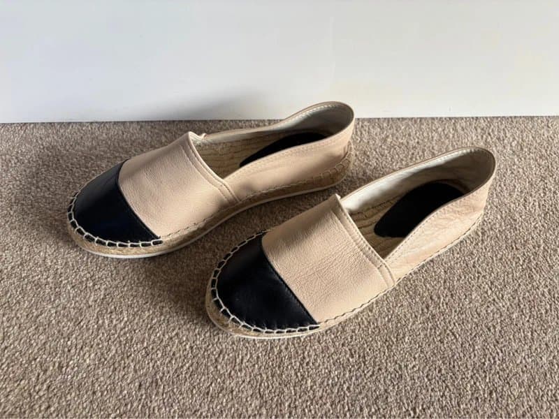 OFFICE Office two-tone cream & black espadrilles - size 4