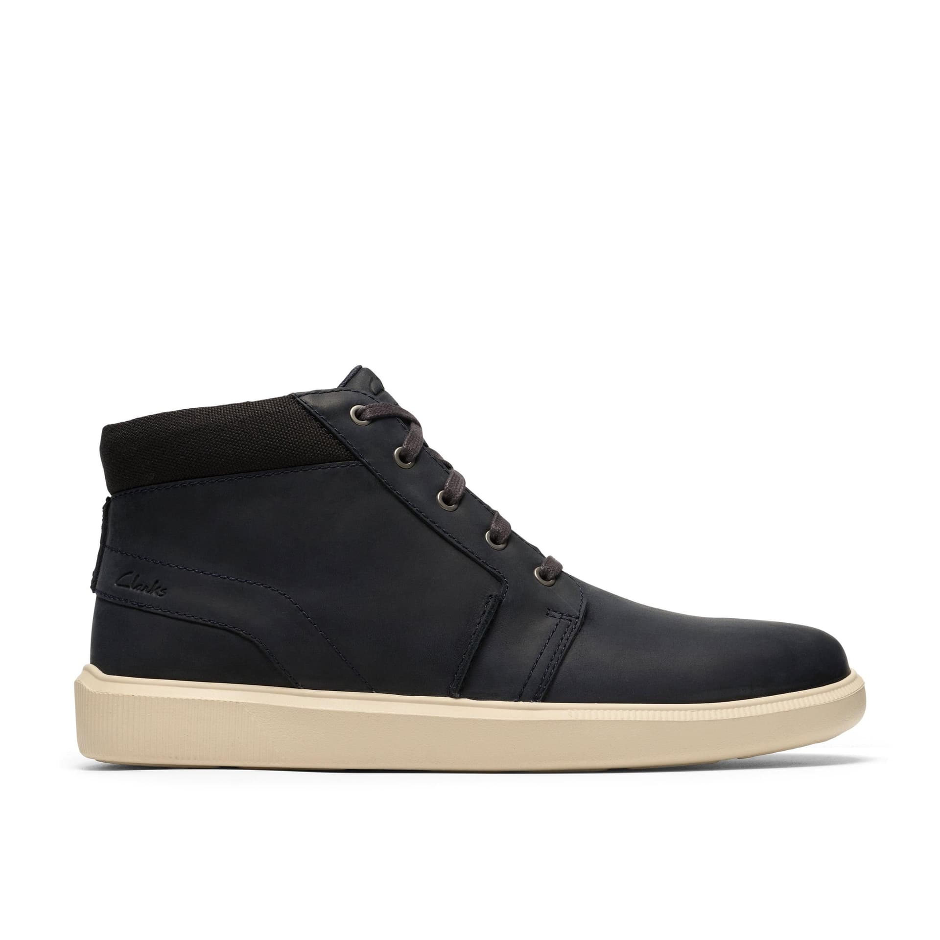 Clarks Clarks Men's Brodin Mid Navy Leather Ankle Boots, Lace Up in Blue