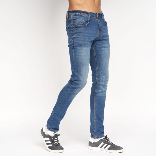 Duck&Cover Duck&Cover Tranfold Men's Slim-Fit Distressed Denim Jeans in Mid Blue - 3