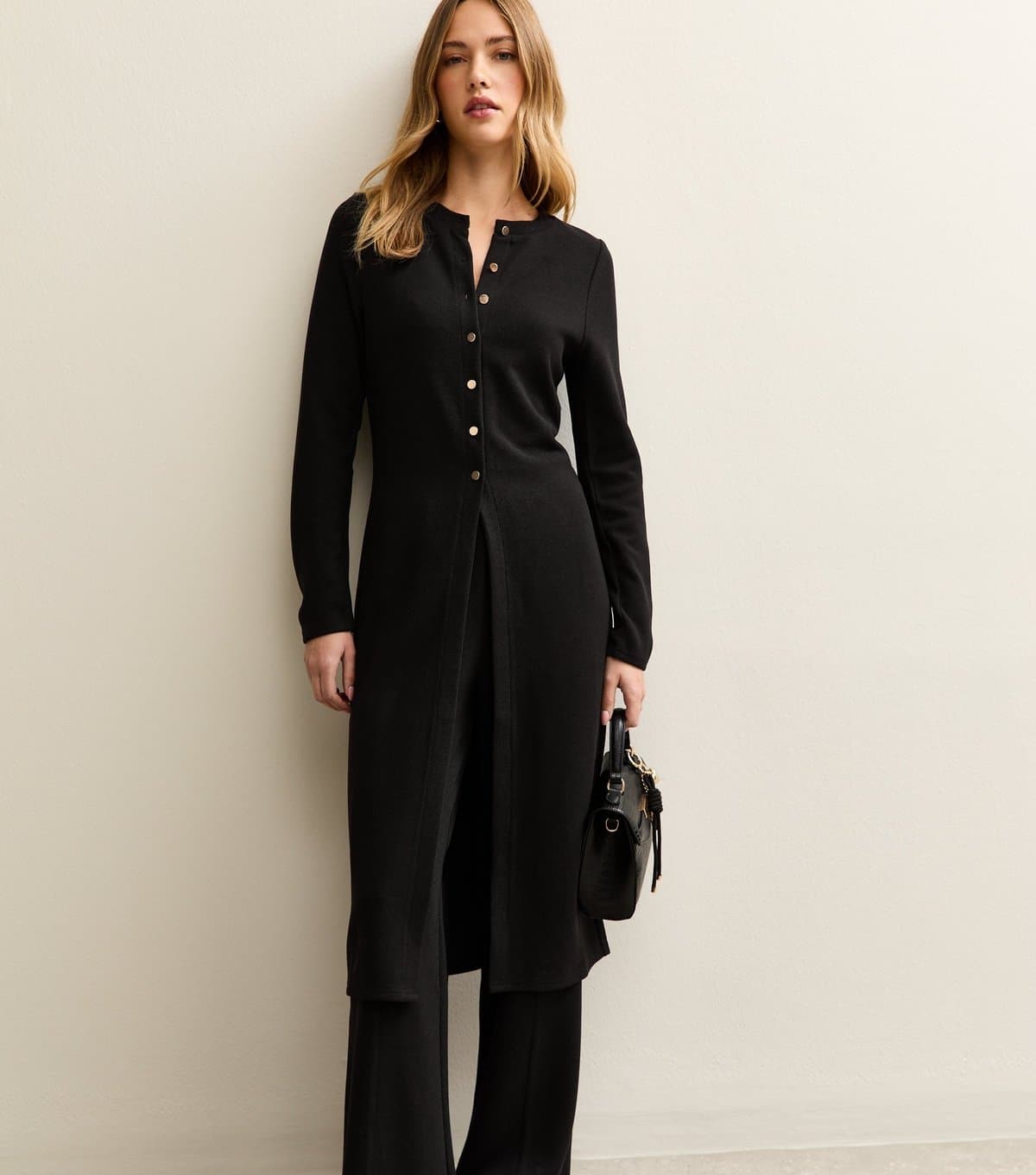 New Look Women's Black Soft Touch Longline Cardigan New Look