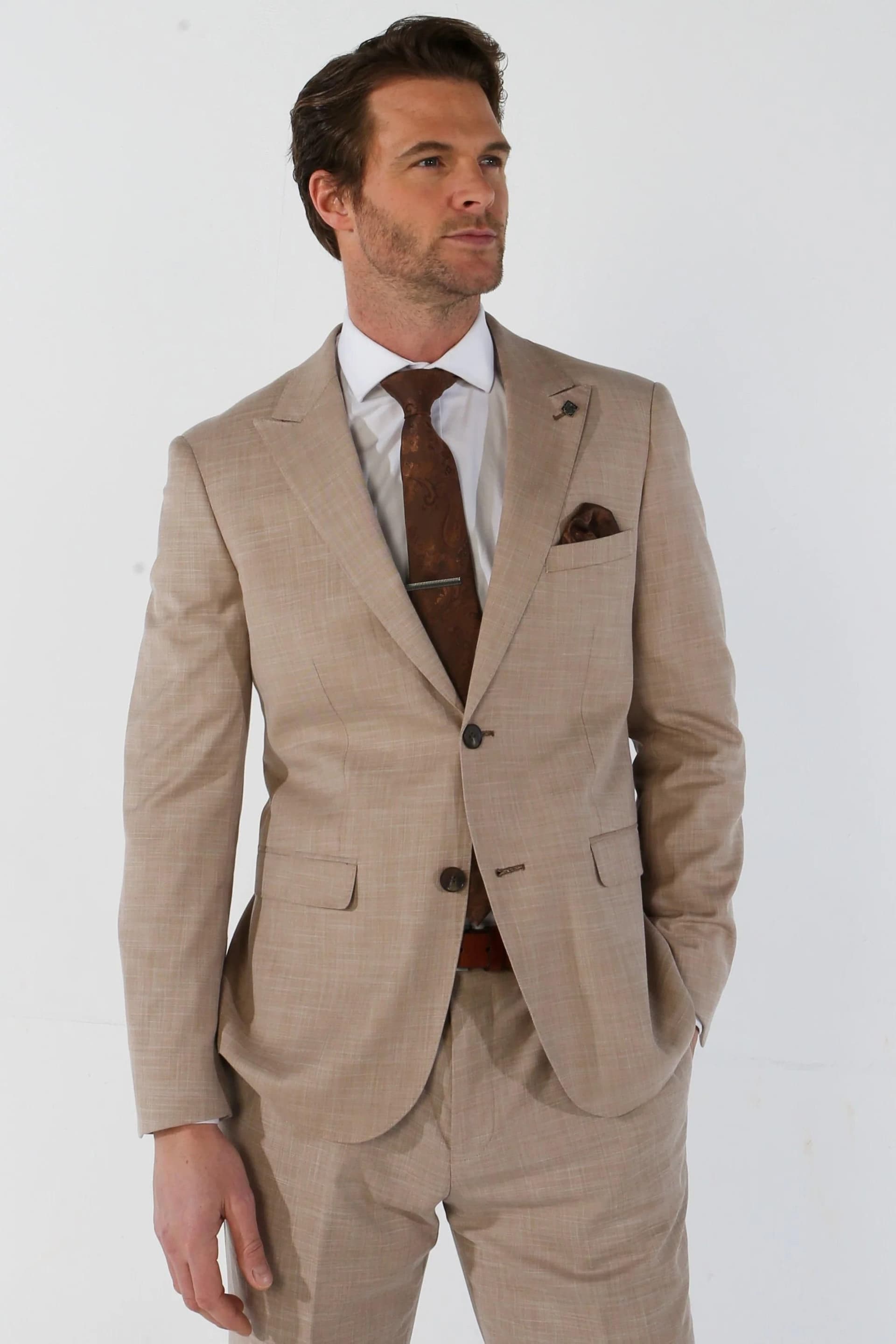 Paul Andrew Paul Andrew Men's Kurt - Tailored Fit Blazer in Beige