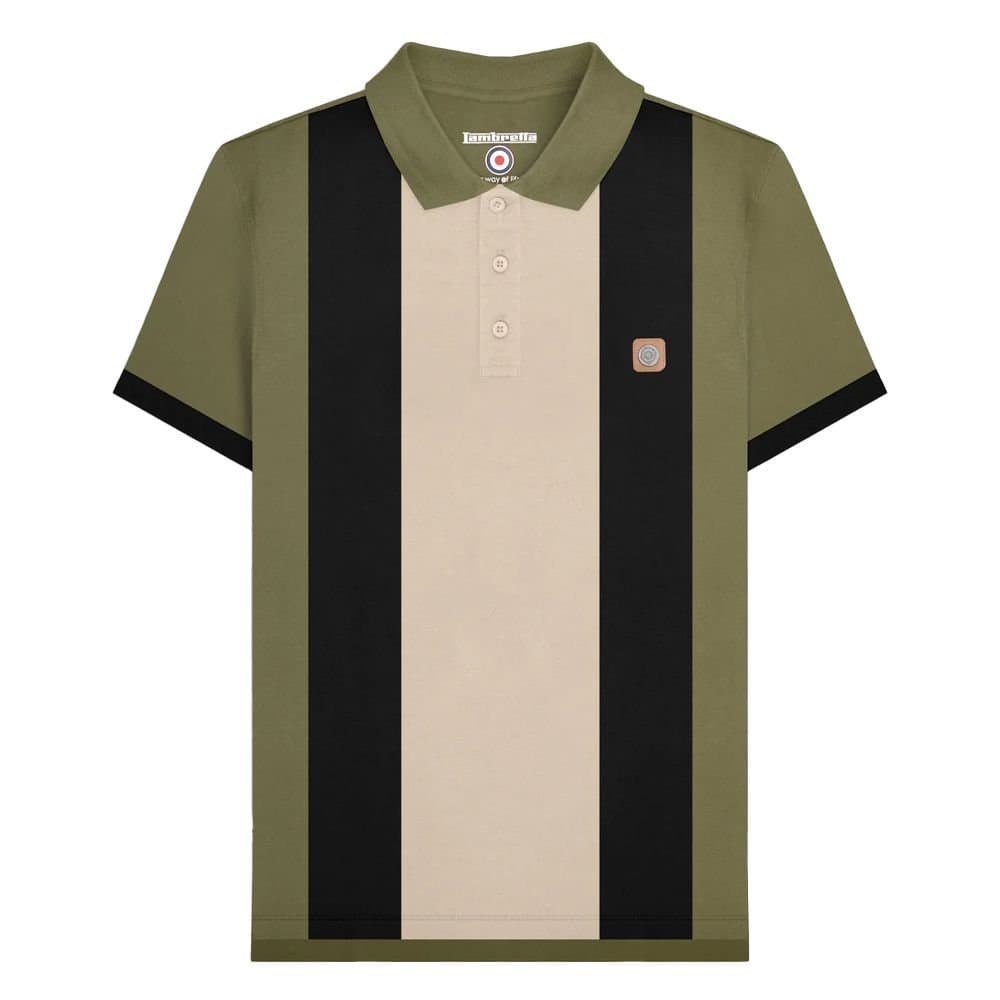 Lambretta Lambretta Men's Vintage Panelled Polo Shirt in Green
