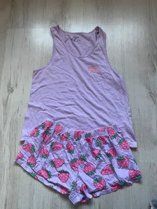 Atmosphere 100% cotton lilac strawberry pyjama vest top cami camisole