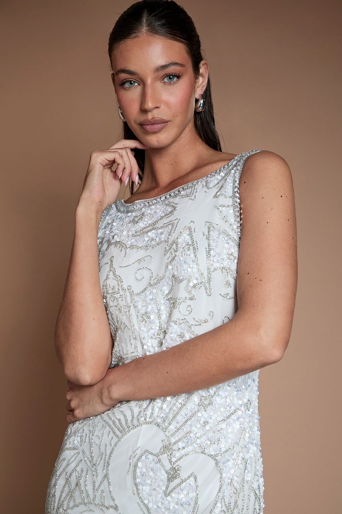 Coast Coast Women's Happily Ever After Swan Embellished Mini Dress in Ivory - 4
