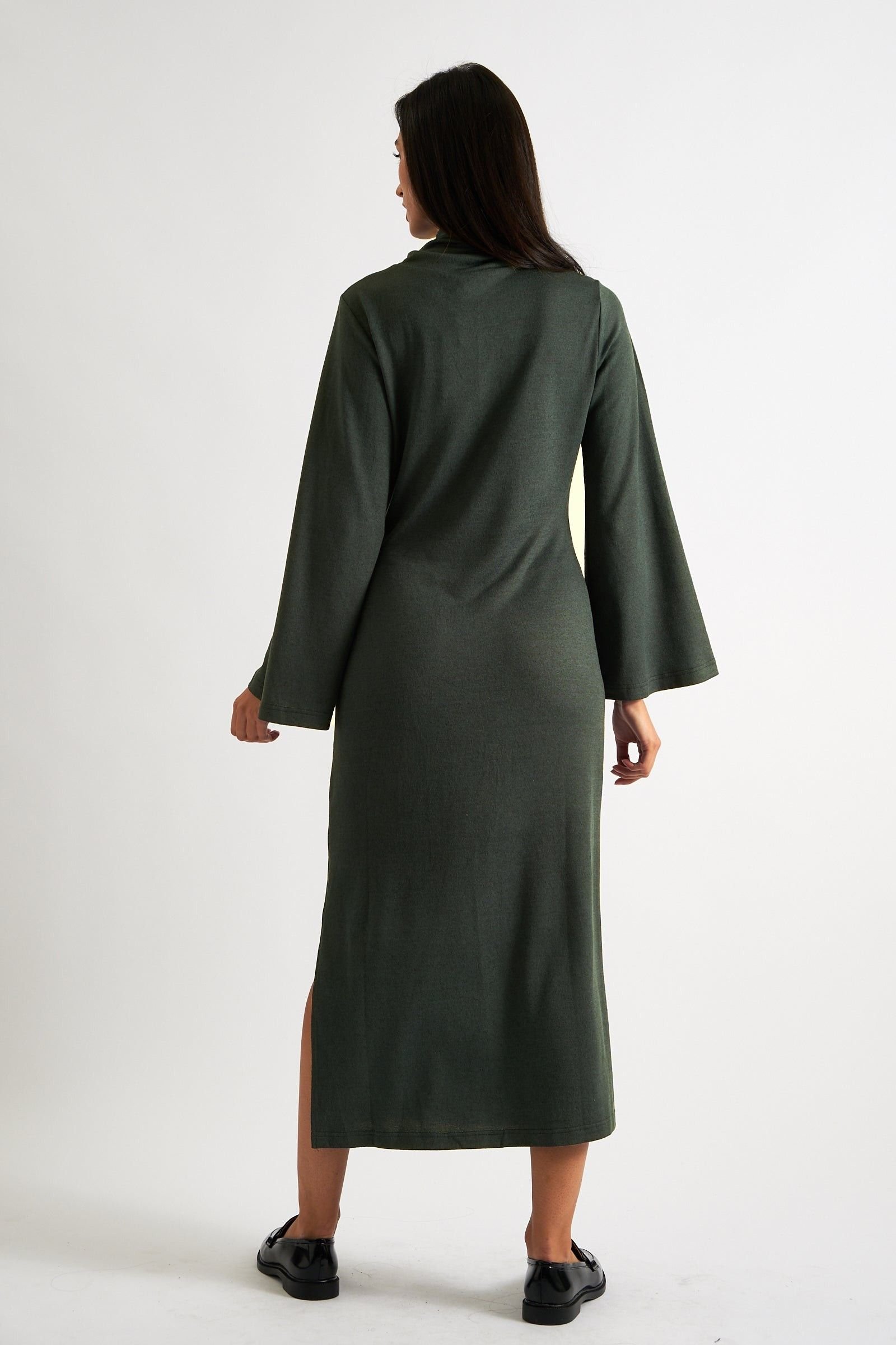 Louche Louche Women's Gigi Brushed Marl Jersey Midi Dress - Green - 2