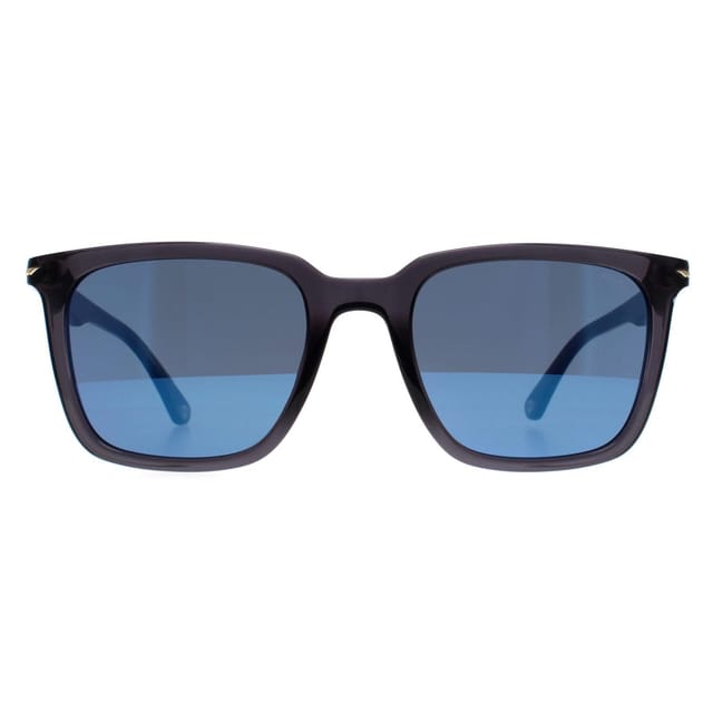 Police Police Men's Square Shiny Transparent Dark Grey Smoke Mirror Blue SPLL80 Champ 4 - 2