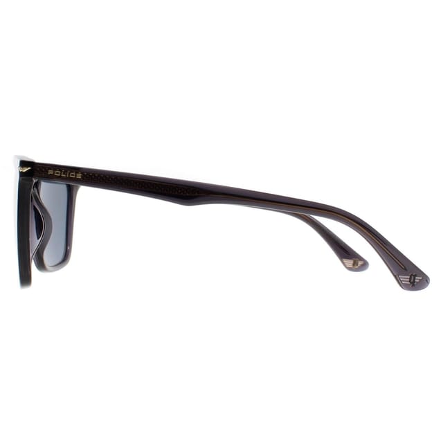 Police Police Men's Square Shiny Transparent Dark Grey Smoke Mirror Blue SPLL80 Champ 4 - 3