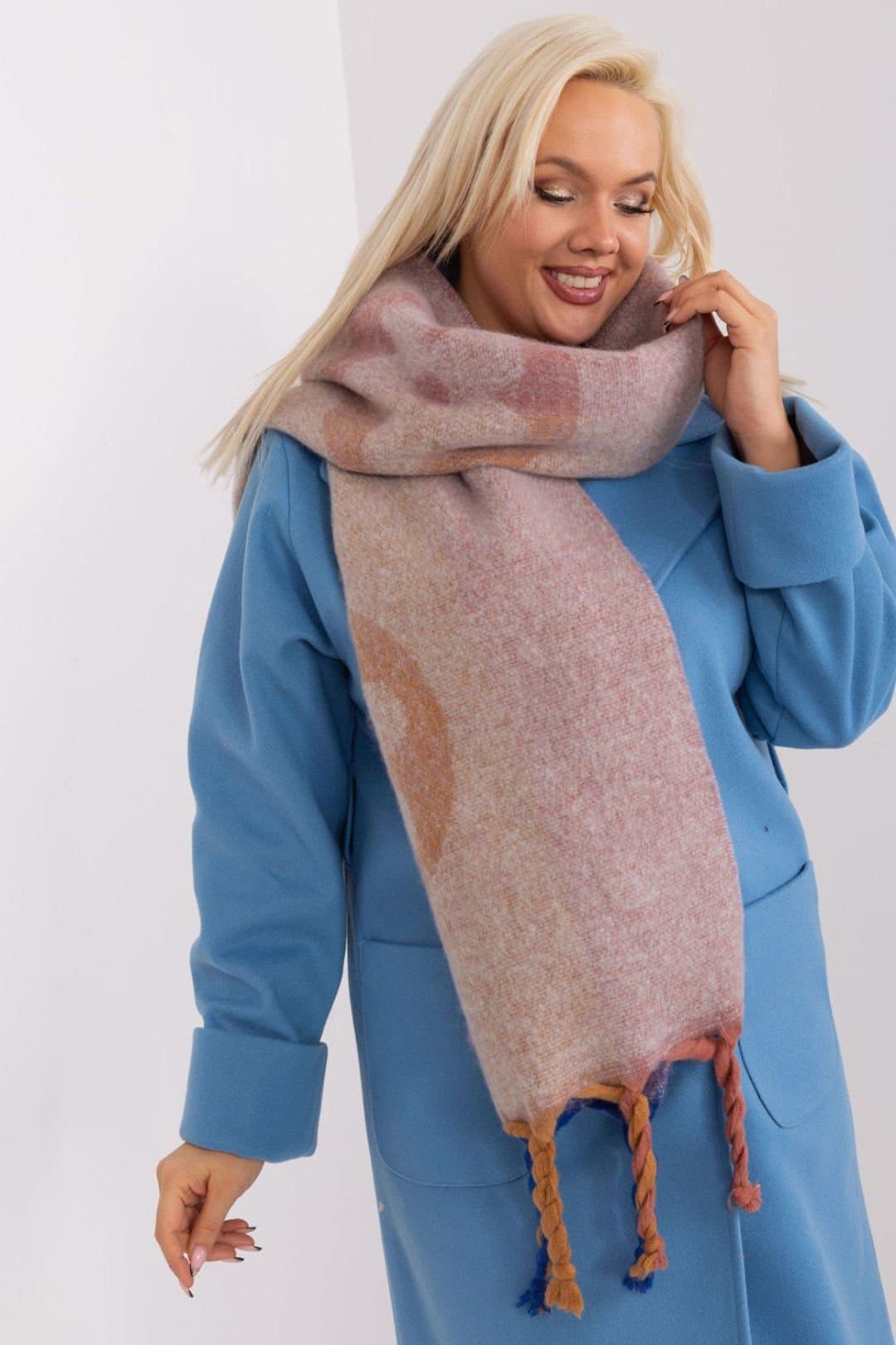 Love Lace Love Lace Women's Long Striped Scarf with Tassels for Autumn Winter Wear Everyday in Violet