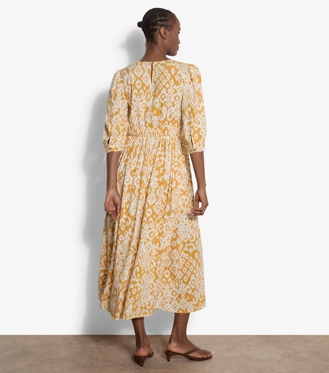 Apricot Women's Yellow Abstract Print Cropped Sleeve Midi Dress Apricot New Look - 3