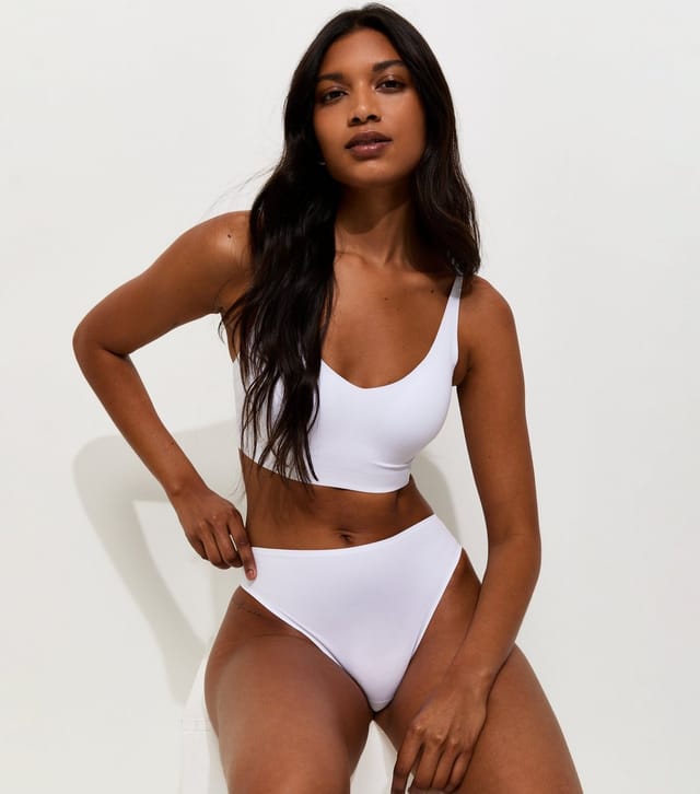 New Look Women's White Bonded High Waist Brazilian Briefs New Look - 2