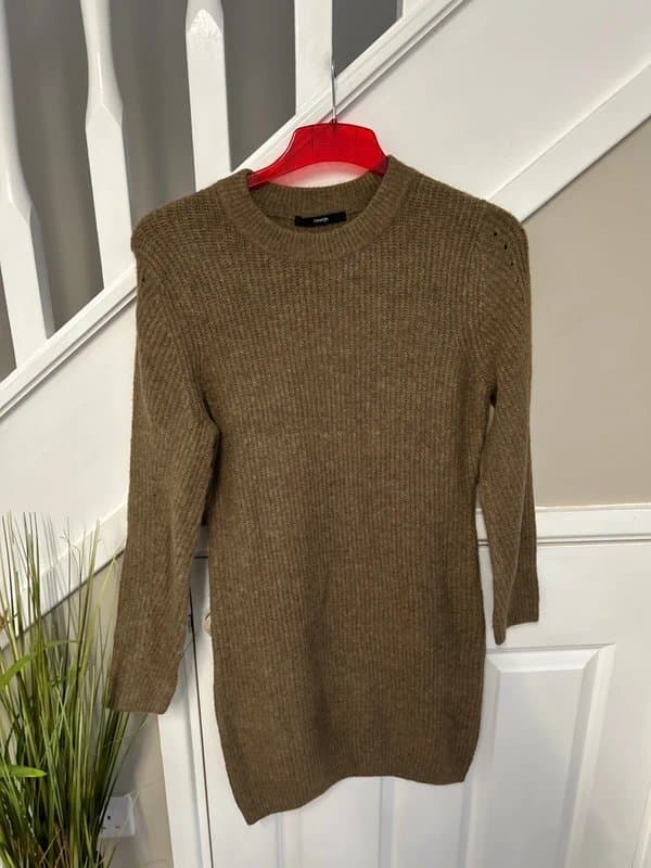 George (W110) George 12/14 brown jumper dress knitted