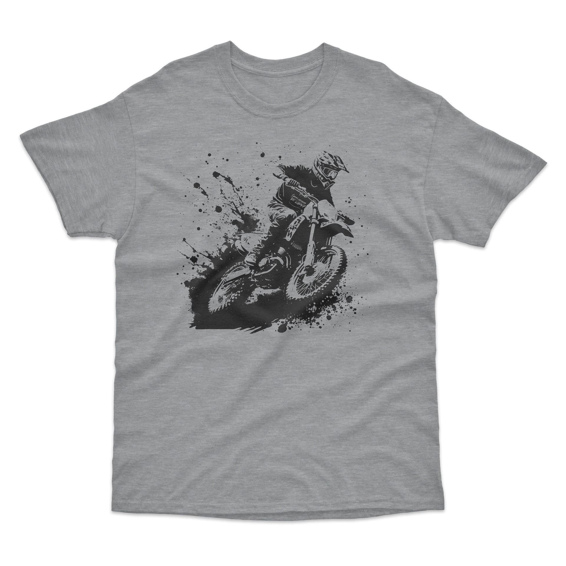 Bad Zebedee Bad Zebedee Men's Dirt Bike Rider T-Shirt in Mid Grey