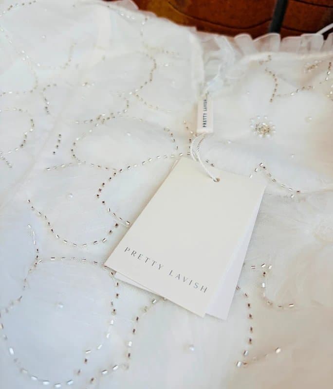 Pretty Lavish Pretty Lavish Bridal Floral Beaded Midaxi Dress Ivory UK 8 BNWT