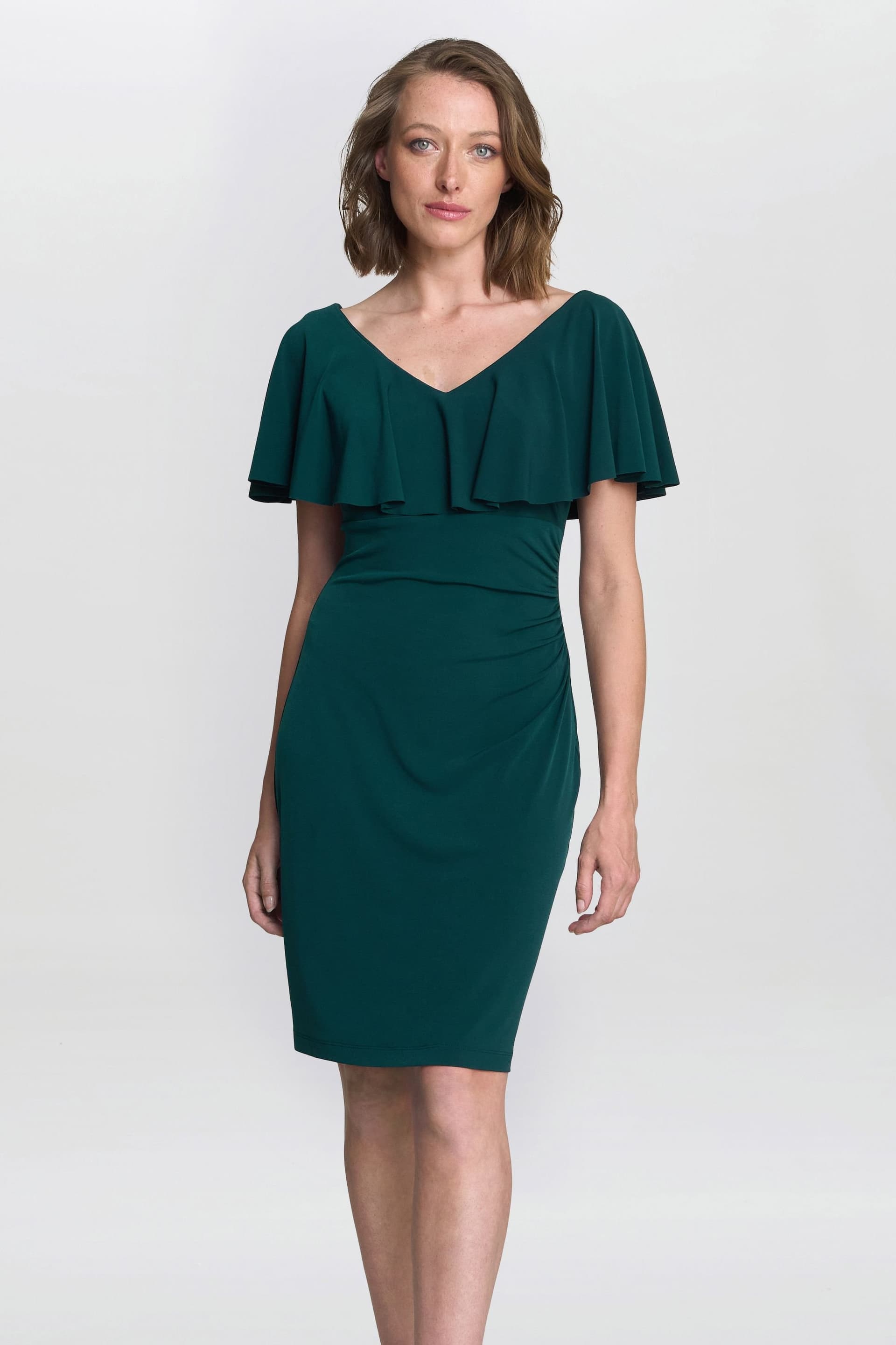 Gina Bacconi Gina Bacconi Women's Allie Flutter Sleeve Cocktail Dress in Green
