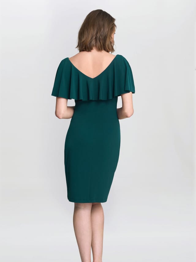 Gina Bacconi Gina Bacconi Women's Allie Flutter Sleeve Cocktail Dress in Green - 2