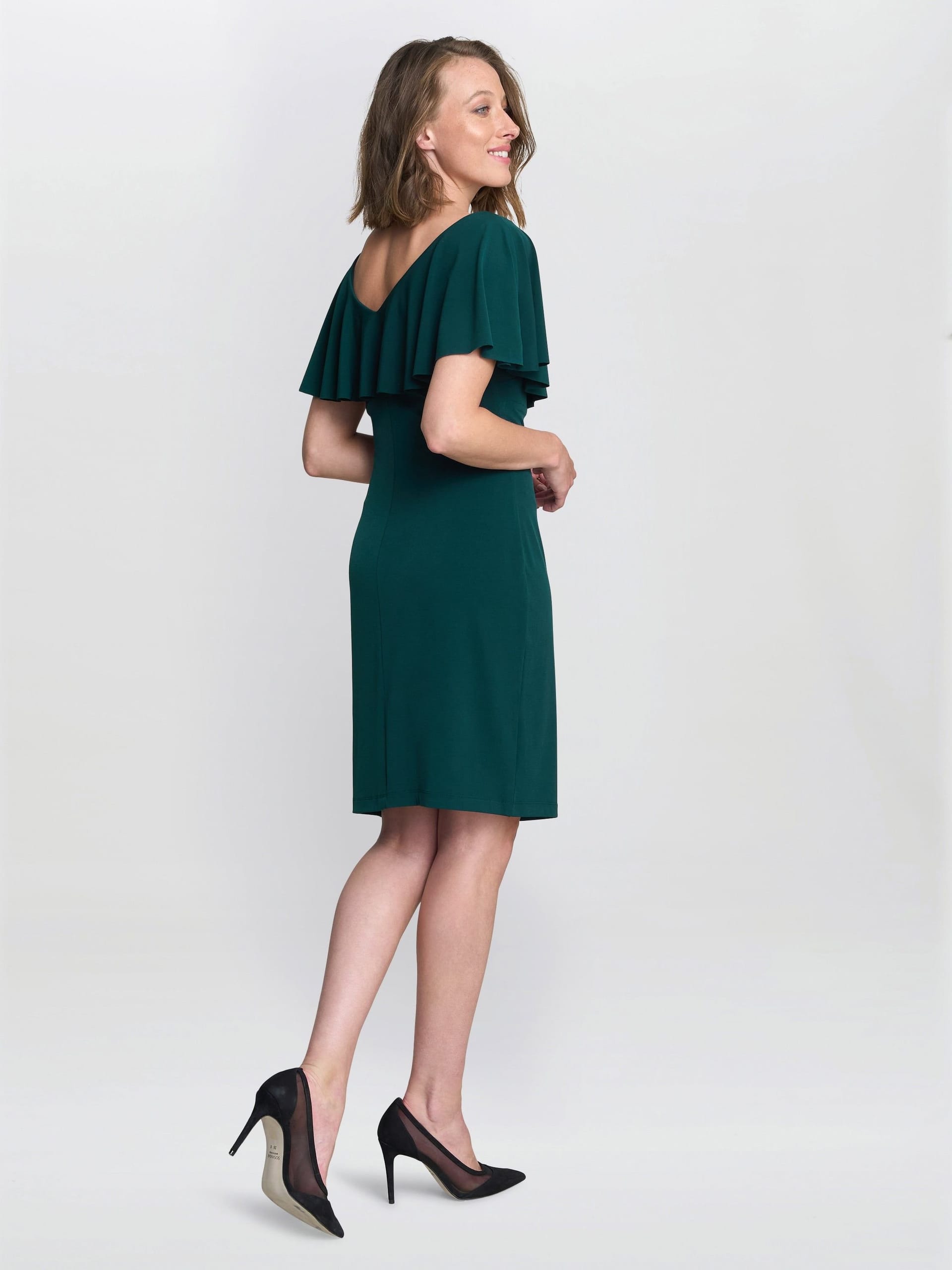 Gina Bacconi Gina Bacconi Women's Allie Flutter Sleeve Cocktail Dress in Green - 4