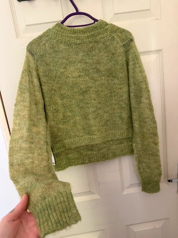 Topshop Topshop knitted wool double layer cardigan in green