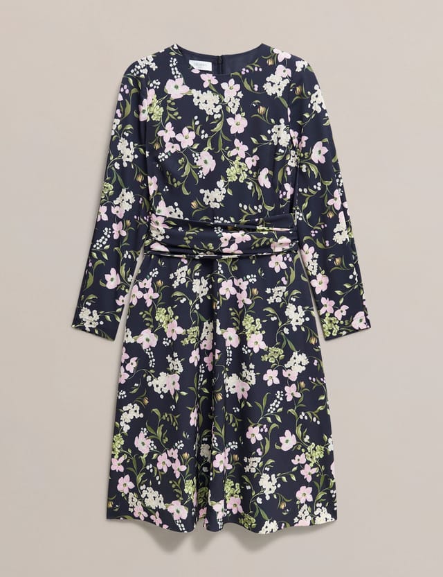 Hobbs London Hobbs London Women's Sabine Long Sleeve Floral Dress in Navy - 2