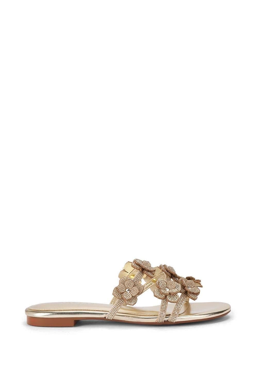Carvela Carvela Women's 'Petalo Flat Sandal' Fabric Sandals in Gold