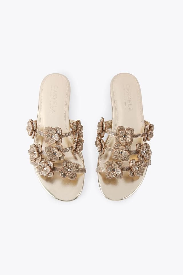 Carvela Carvela Women's 'Petalo Flat Sandal' Fabric Sandals in Gold - 2