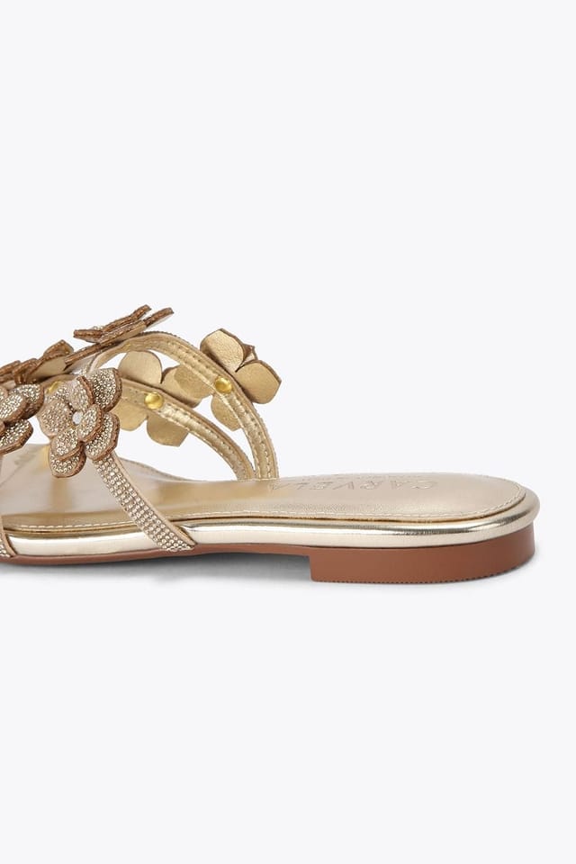 Carvela Carvela Women's 'Petalo Flat Sandal' Fabric Sandals in Gold - 3