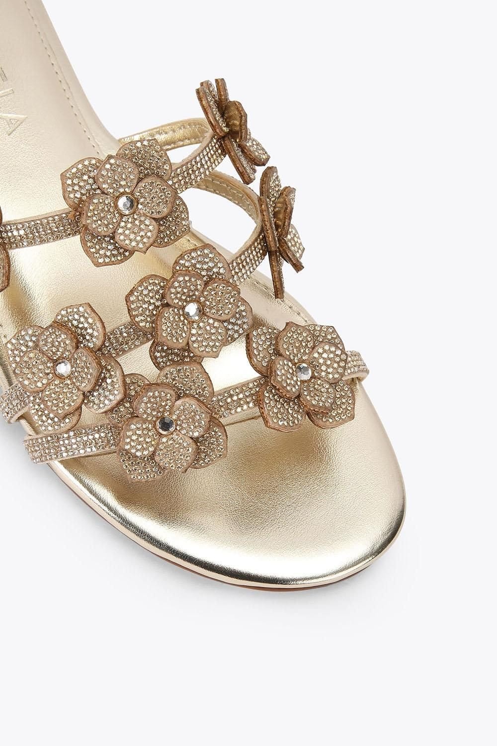 Carvela Carvela Women's 'Petalo Flat Sandal' Fabric Sandals in Gold - 4