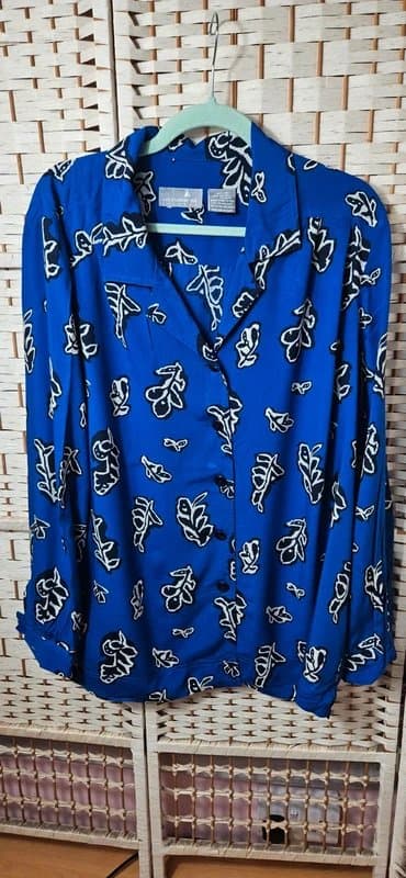 Liz Claiborne Vintage 80s Liz Claiborne Blouse – Women's Size 16 – Cobalt Blue