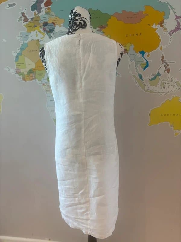 La Redoute La Redoute Essentiel White Linen Shift Dress UK 8 100% Linen Summer Holiday Dress
