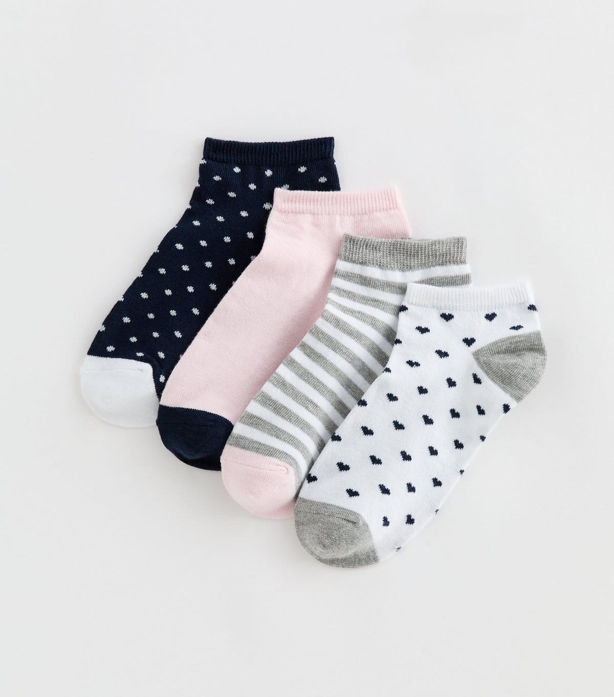 New Look Pack of 4 Multicolour Patterned Trainer Socks New Look - 1