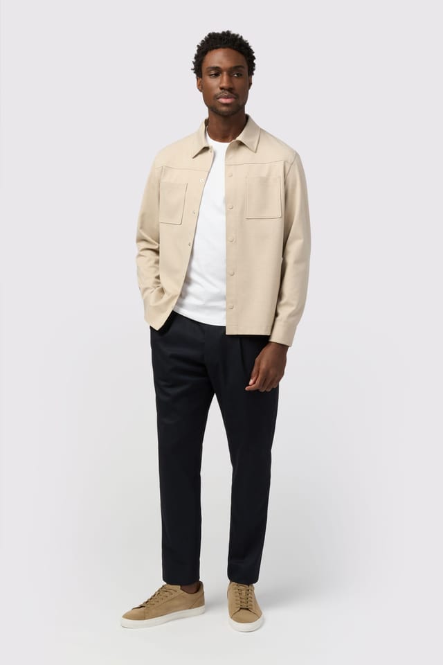 Melka Melka Men's Jersey Overshirt in Beige - 2