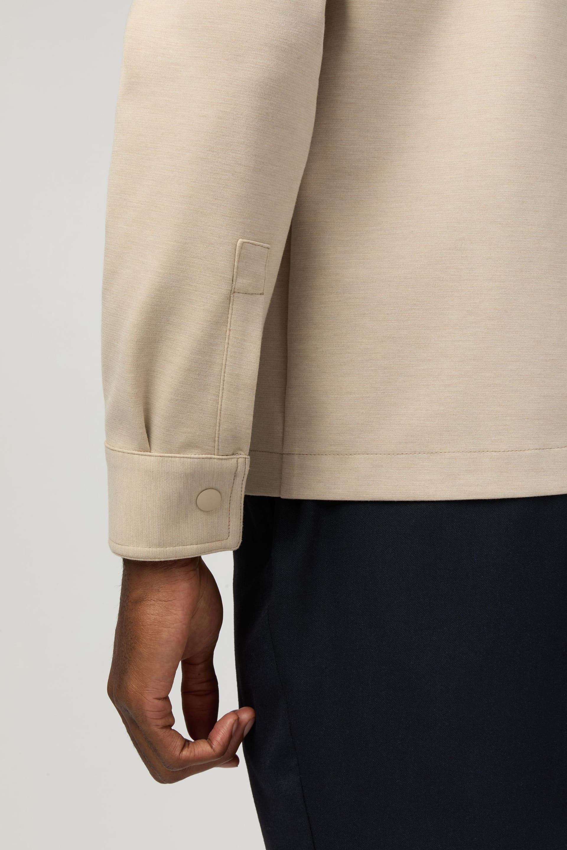 Melka Melka Men's Jersey Overshirt in Beige - 4
