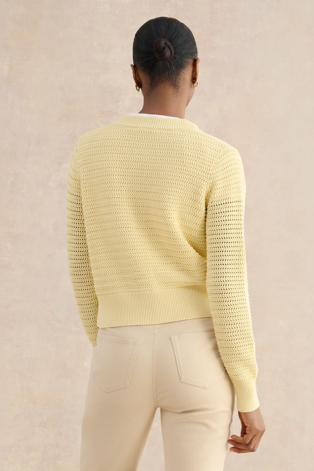 Hobbs London Hobbs London Women's Felicity Regular-Fit Cotton Cardigan in Lemon - 4