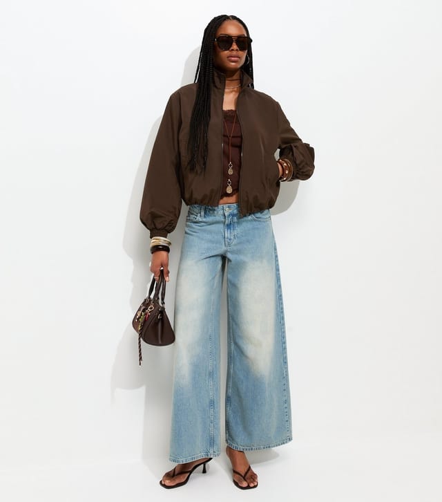 New Look Women's Dark Brown Zip Through Windbreaker Jacket New Look - 3