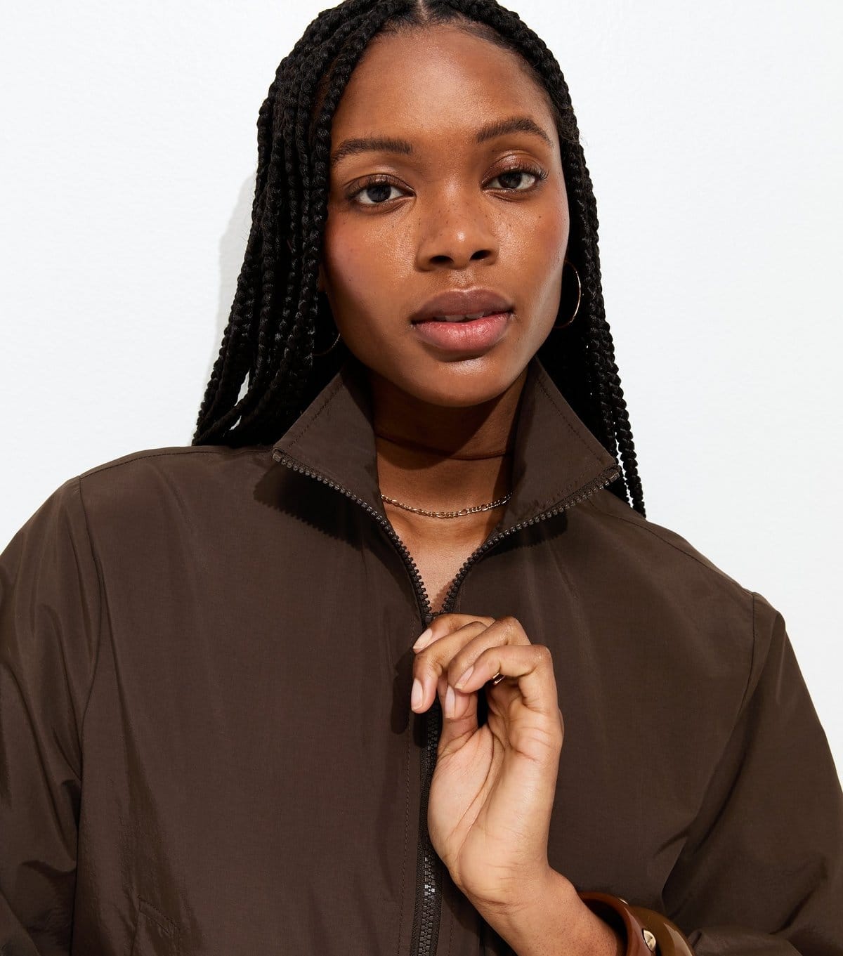 New Look Women's Dark Brown Zip Through Windbreaker Jacket New Look - 4