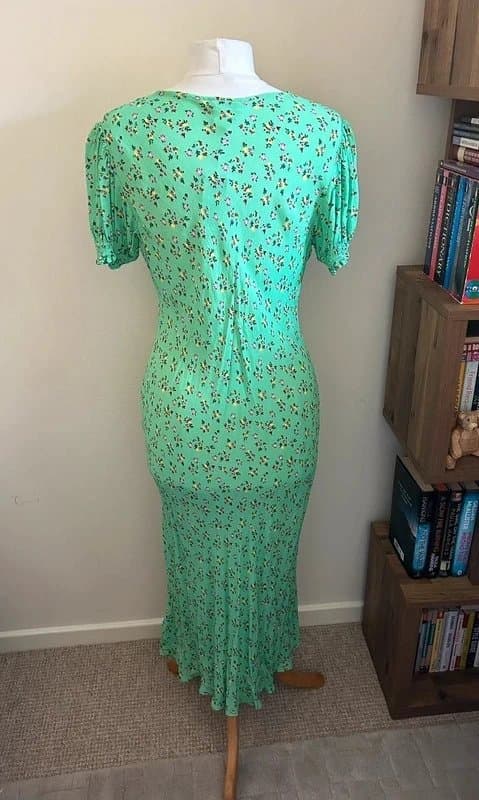 Ghost London BNWT Ghost Poet midi dress rare green floral ditsy print size L 12