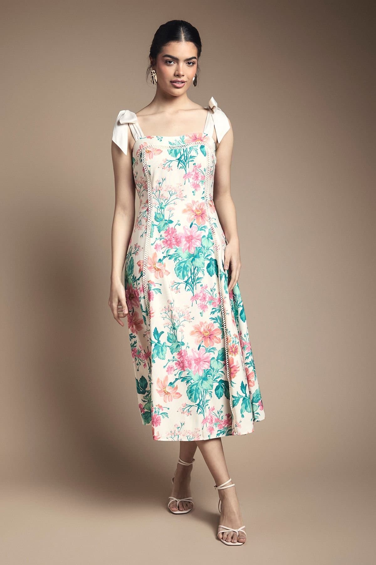 Oasis Oasis Women's Bow Strap Midi Prom Dress