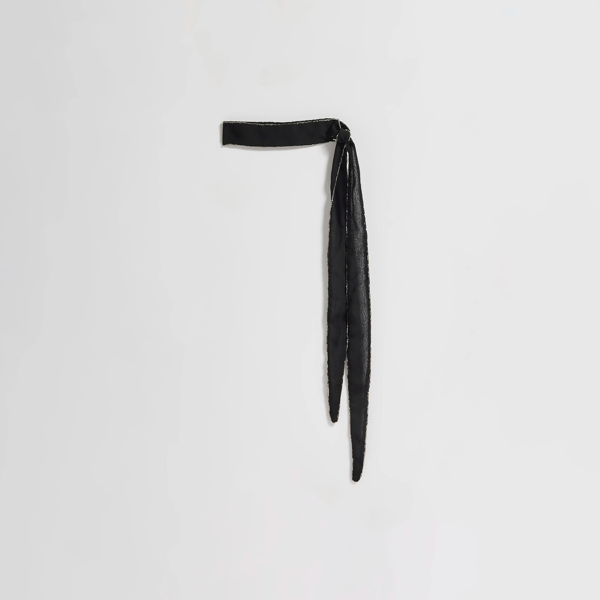 River Island River Island Womens Black Velvet Beaded Scarf