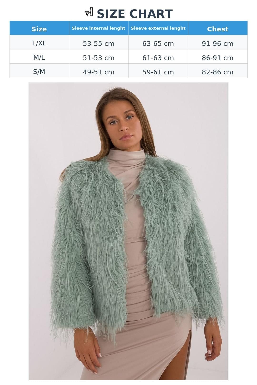 Love Lace Love Lace Women's Fur Finish Transitional Clasp Jacket in Green - 4